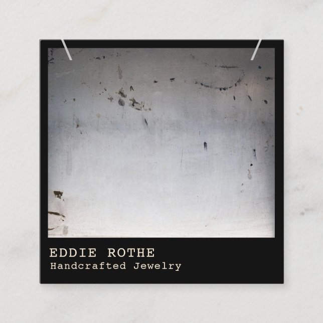 Cool Edgy Rustic  Necklace Display  Square Square Business Card (Front)