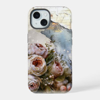 Cool Edgy Shabby Vintage Roses on Torn Paper
