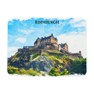 Cool Edinburgh Scotland Castle Painting Magnet