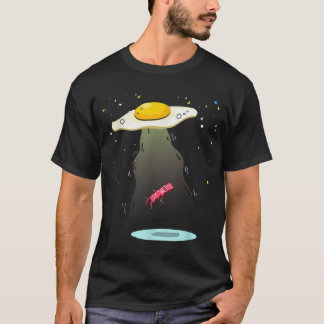 Cool Egg Abducting Bacon Funny UFO Breakfast Food T-Shirt