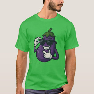 Cool eggplant vegetable design with sunglasses car T-Shirt