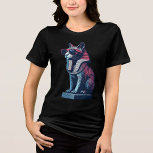 Cool Egyptian Pharaoh Cat Bastet Sunglasses Street Tri-Blend Shirt