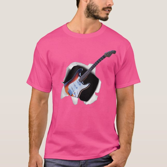 Cool Electric Acoustic Guitar Shirt Guitarist Men  (Front)