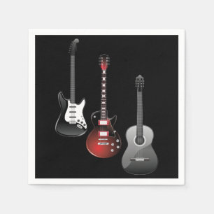Cool Electric Guitars for Music Lovers Gift Napkin