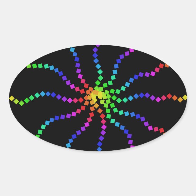 Cool Electric Rainbow Colourful Pop Art Stickers (Front)