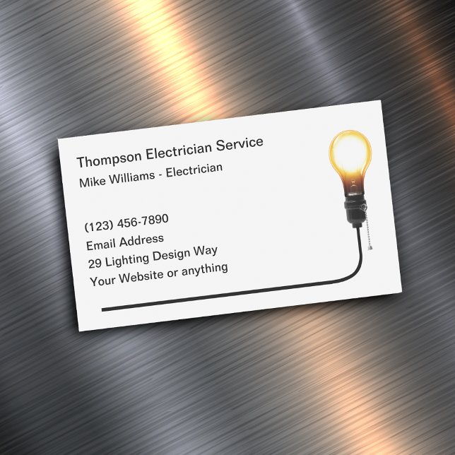 Cool Electrician Editable Business Card Design (Creator Uploaded)