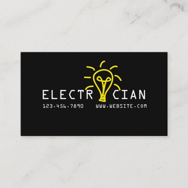 Cool Electrician Electric Construction Business Business Card (Front)