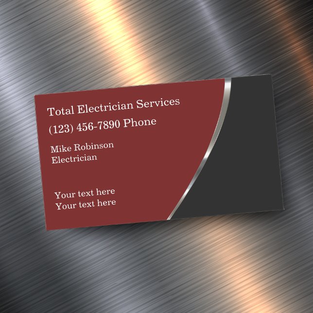 Cool Electrician Modern Magnetic Business Card (Creator Uploaded)