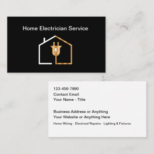 Cool Electrician Services Modern Business Card
