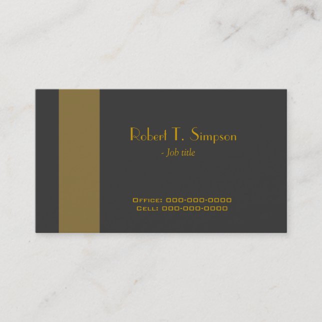 Cool, elegant, black business card (Front)