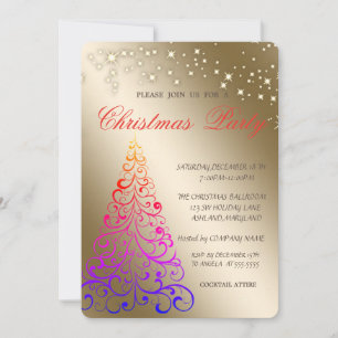 Cool Elegant Christmas Tree Corporated Christmas Invitation