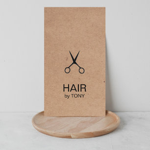 Cool Elegant Kraft Paper Black Scissor Hairstylist Business Card