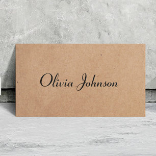 Cool Elegant Kraft Paper Handwriting Consultant Business Card