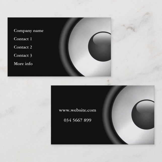 Cool Elegant Music Speaker design Business Card (Front/Back)