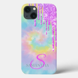 Cool Elegant Ombre Glitter Drips Tie Dye   iPhone 13 Case