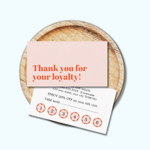 Cool Elegant Pastel Bold Salon Loyalty Card