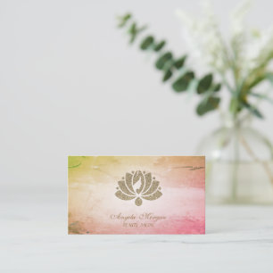 Cool Elegant Professional Glitter Lotus Flower Business Card