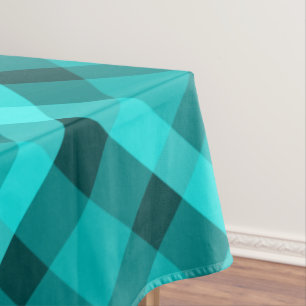 Cool Elegant Turquoise Plaid Medium Tablecloth