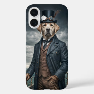 Cool Elegant Victorian Steampunk Labrador Dog Art iPhone 16 Case