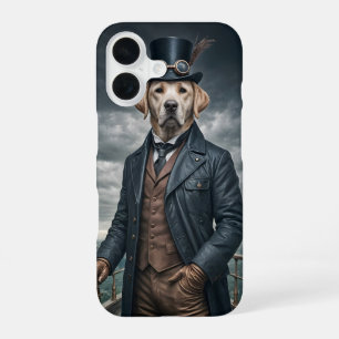 Cool Elegant Victorian Steampunk Labrador Dog Art iPhone 16 Case