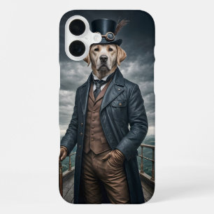 Cool Elegant Victorian Steampunk Labrador Dog Art iPhone 16 Plus Case