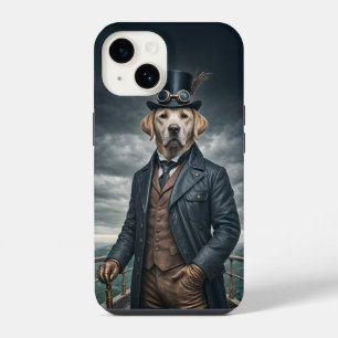 Cool Elegant Victorian Steampunk Labrador Dog Art iPhone 14 Case