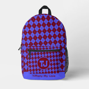 Cool Elementary Student Monogrammed Personalised S Printed Backpack