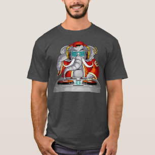 Cool Elephant DJ  Funny Party Animal Music Mixer T-Shirt