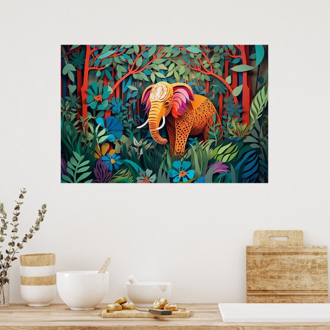cool elephant jungle lovers  poster (Kitchen)