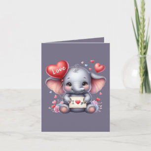Cool elephant love add message  card