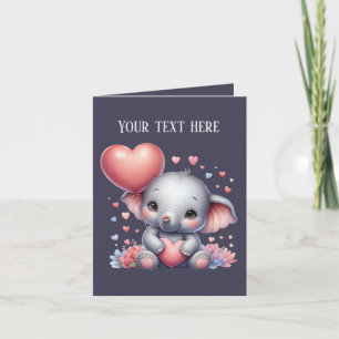 Cool elephant love add message   card