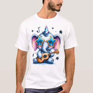 Cool Elephant Music Lover Art T-Shirt
