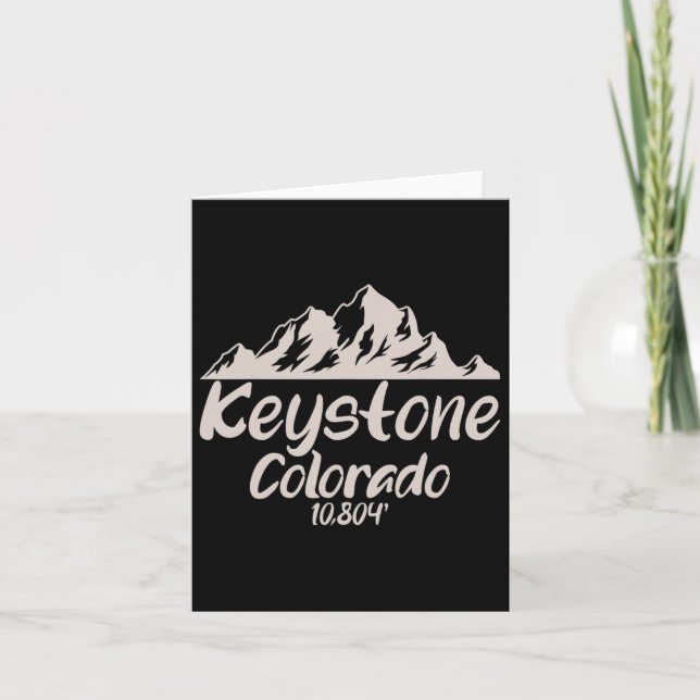 Cool Elevation Keystone Colorado Tee Skiing Snowbo Card (Front)