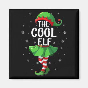 Cool Elf Christmas Girls Women Elf Squad Xmas Fami Magnet