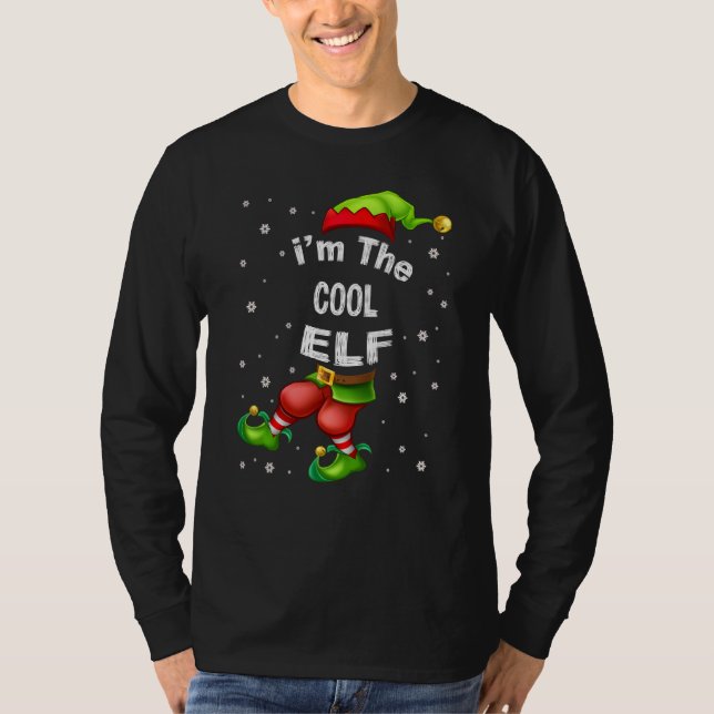 Cool Elf Matching Family Group Christmas Pajama T-Shirt (Front)