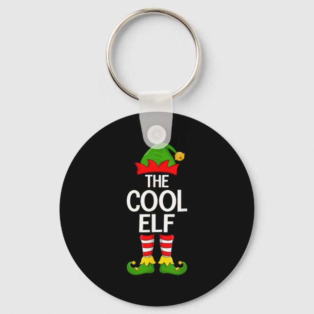 Cool Elf Xmas Matching Family Elf Squad Christmas  Key Ring (Front)