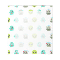 Cool Emoji Alien Ghost Robot Face Pattern