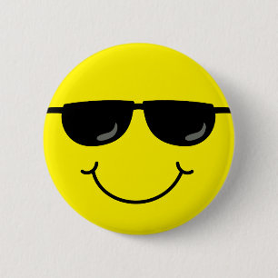 Cool Emoji Face with Sunglasses 6 Cm Round Badge