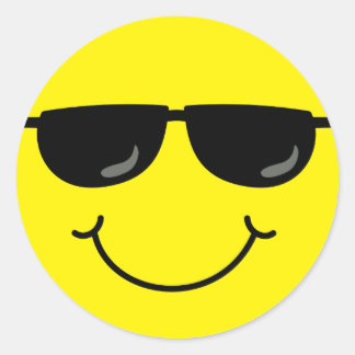 Cool Emoji Face with Sunglasses Classic Round Sticker