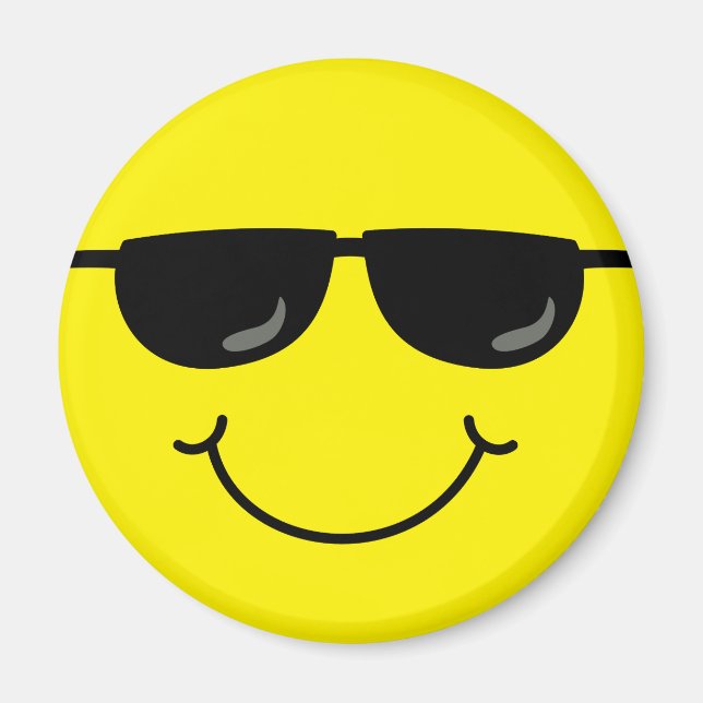 Cool Emoji Face with Sunglasses Magnet (Front)
