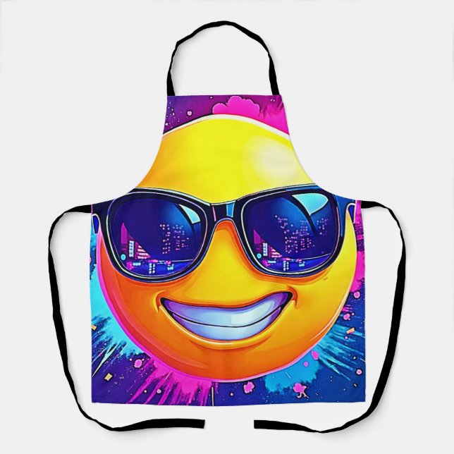 Cool 😎 Emoji Splash Fun Apron (Front)