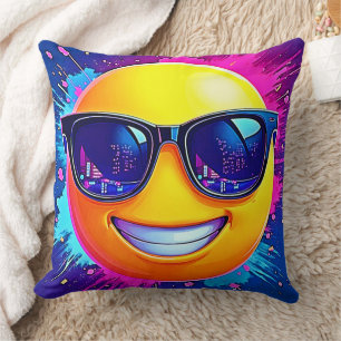 Cool 😎 Emoji Splash Fun Cushion
