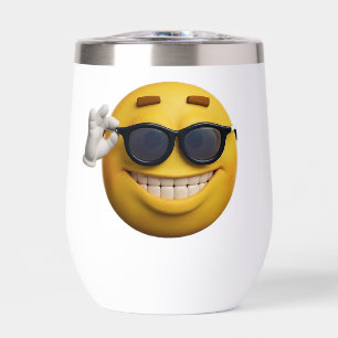"Cool Emoji Sunglasses Stainless Steel Tumbler