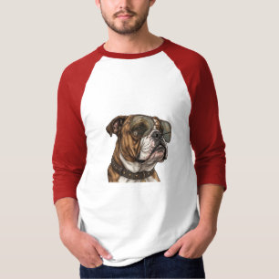 Cool English Bulldog in Aviator Sunglasses T-Shirt
