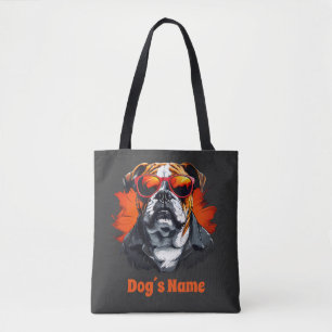 Cool English Bulldog With Sunglasses Tote Bag