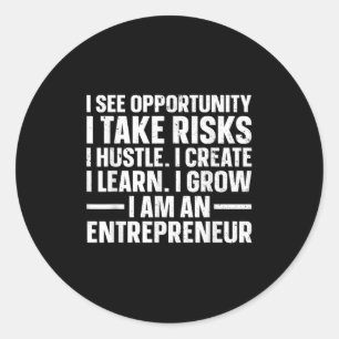 Cool Entrepreneur Art For Men Women Young New Busi Classic Round Sticker