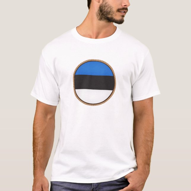 Cool Estonia Flag Seal T-Shirt (Front)