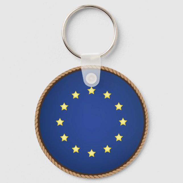 Cool European Union Flag Seal Key Ring (Front)