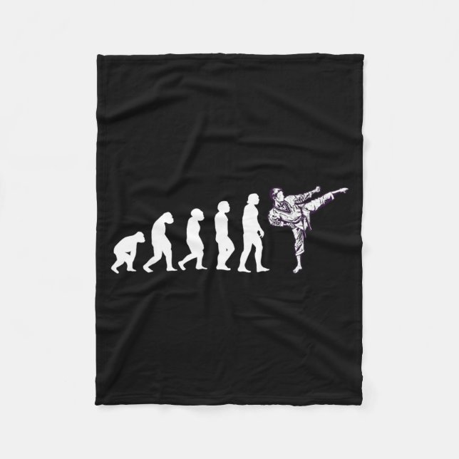 Cool Evolution Taekwondo Karate Aikido Ju Jutsu Fleece Blanket (Front)