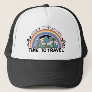 Cool exploring word art trucker hat